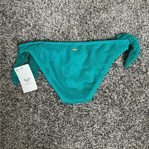 Roxy Teal Mesh Side Ties Bikini Bottoms SP - Picture 9 of 9